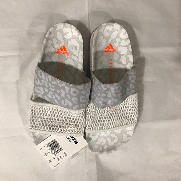 Adidas Women's by Stella McCartney White STELLA-LETTE SLIDES Size 5 us FV6527 - Picture 7 of 9